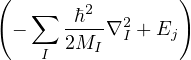 (                )
   ∑   ℏ2   2
 −    2MI-∇ I + Ej
    I